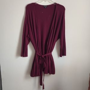Roz and Ali Maroon Cardigan with Belt XL